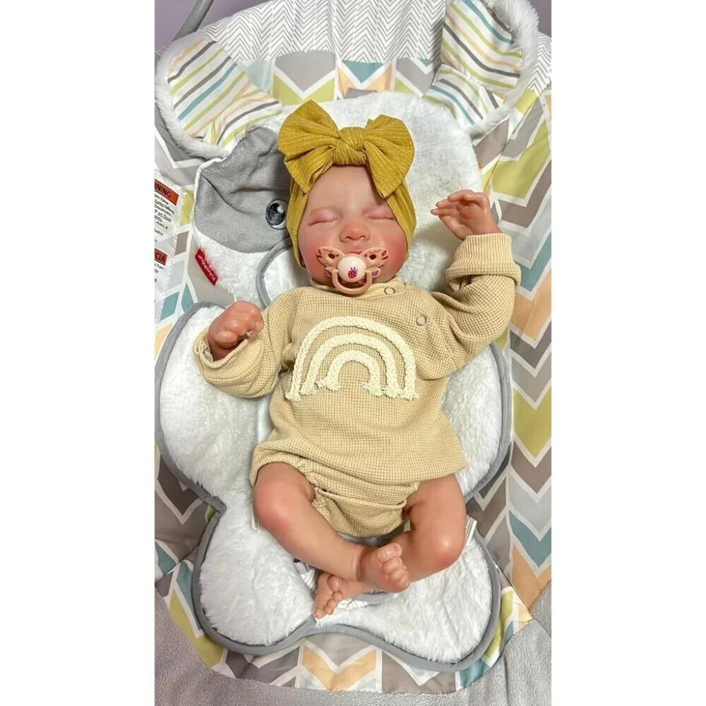 🆕19inch Soft Cloth Body Newborn Baby Dolls Poseable Limbs Sleeping Doll Girl